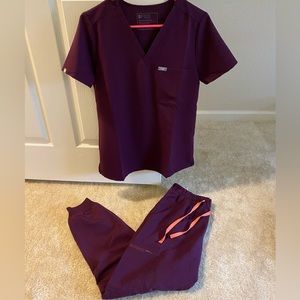 Purple Matching Figs Scrub Set